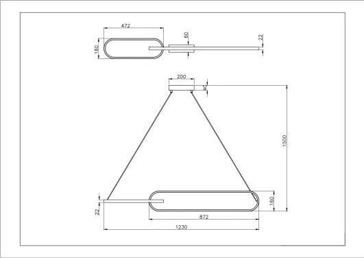 Zuma Line P241145502A - Lustra LED pe cablu RAVON, 2xLED/40W/230V, negru/auriu