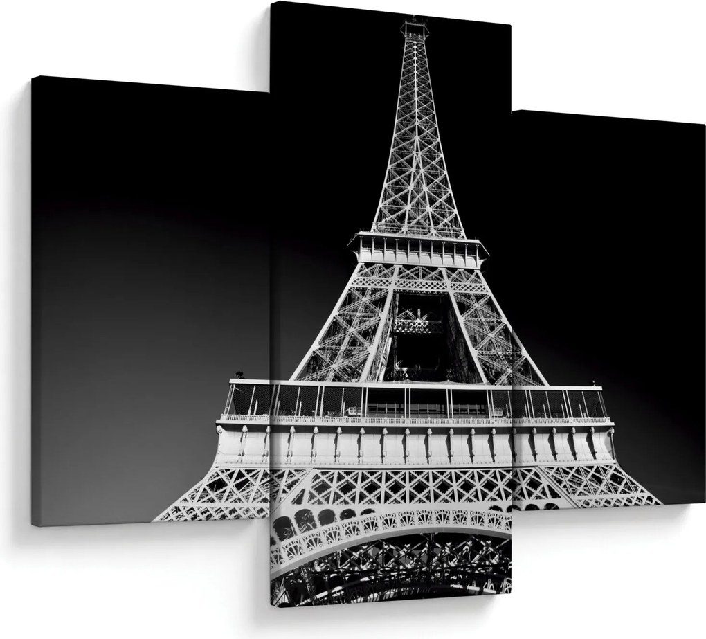 Tablou - Turnul Eiffel, alb-negru (90x60 cm)