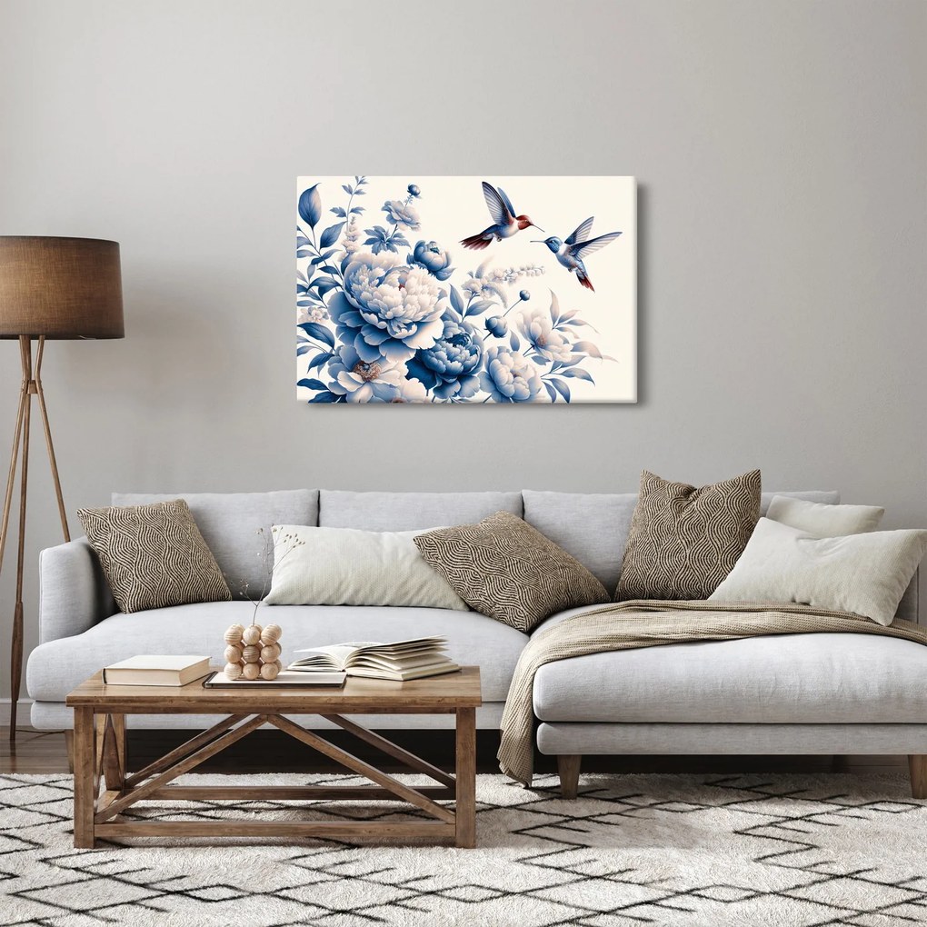 Tablou - Colibri deasupra florii (90x60 cm)