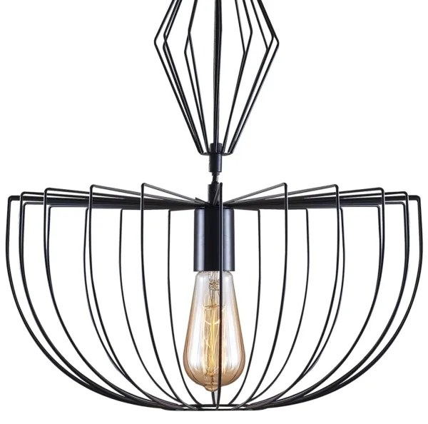 Lustră pe cablu JASMINA 1xE27/20W/230V d. 40 cm negru