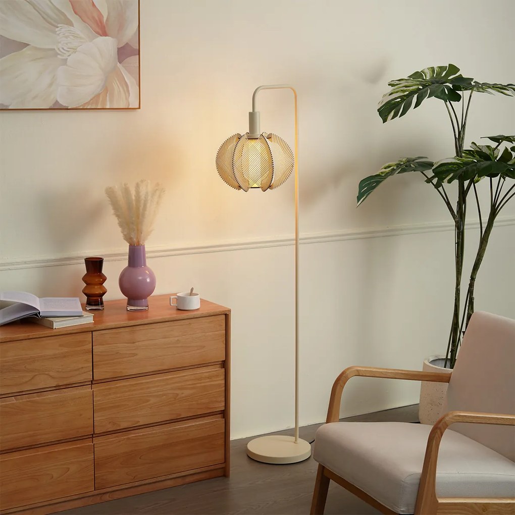 Lampă de podea Japandi bej cu abajur - Gertie