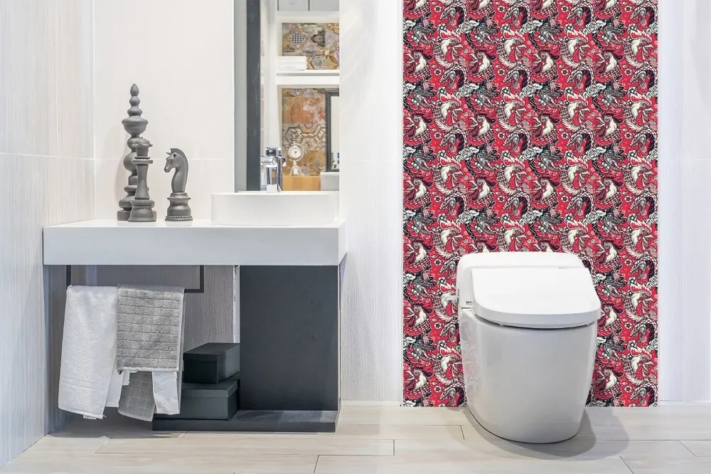 Panou decorativ pvc Șarpe și cocoș