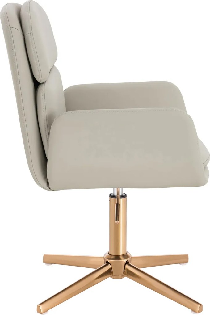 HR480CROSS Scaun Ecru Piele Ecologica Premium Soft cu Bază Aurie