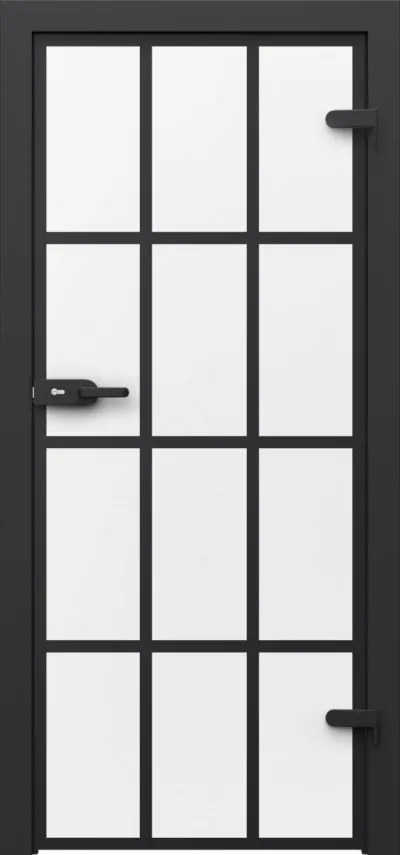 Usa cu toc reglabil Porta Glass - sticla clara Mata cu profile vopsite, Accesorii Argintii, 180-240 mm, 800 / 900 x 2020 / 2060