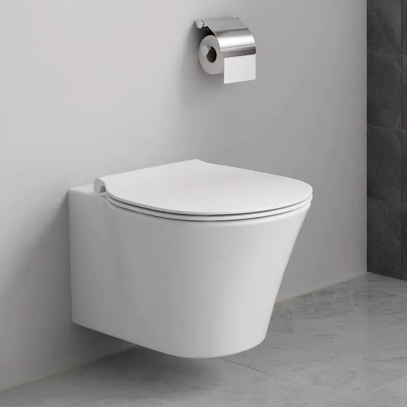 Set vas wc suspendat Connect Air Aquablade cu capac slim soft close
