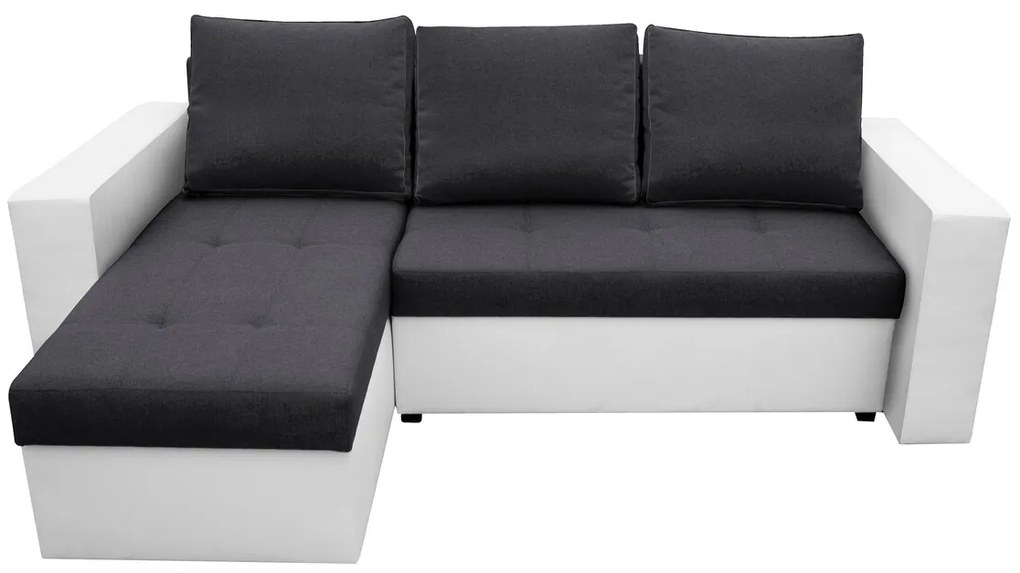 Coltar extensibil Toledo, 226x145x79 cm, 2 lazi depozitare, Reversibil, Alb/Antracit