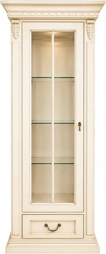 Vitrină lemn masiv Bernhard, 79 × 48 × 215 cm