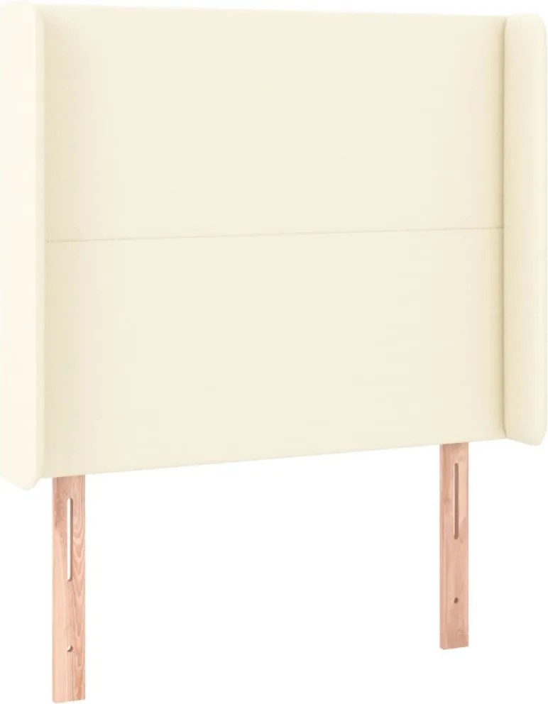 vidaXL Tăblie de pat cu aripioare, crem, 93x16x118/128 cm, piele eco