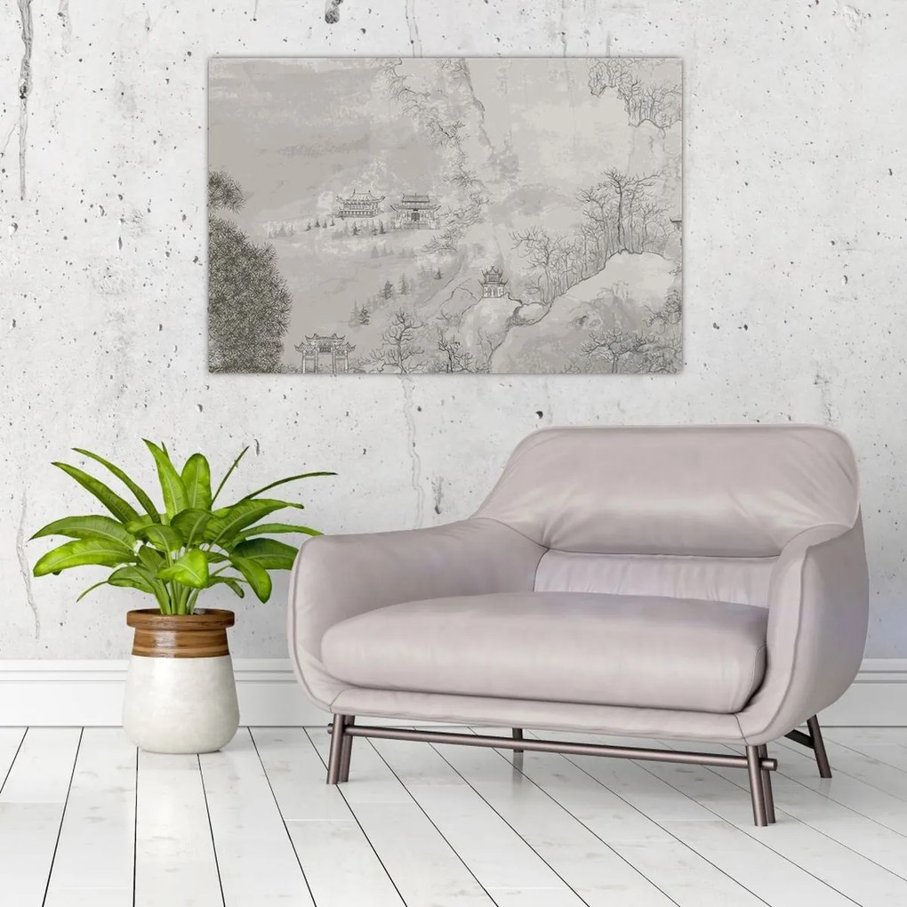 Tablou - Peisaj chinezesc (90x60 cm)