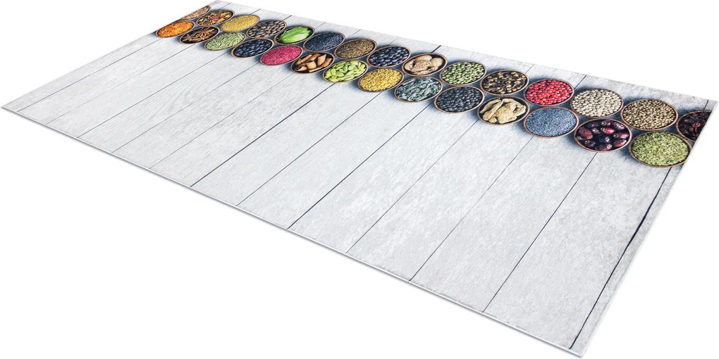ANDRE 33200 covor lavabil Condimente, bucatarie, anti-alunecare - argint / bej