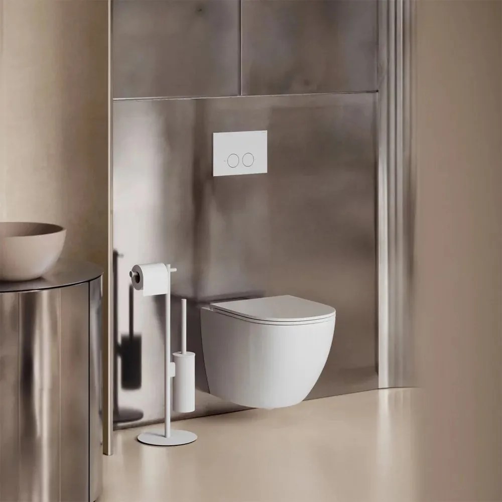Set vas WC suspendat Omnires Ottawa Rimless Silent Power alb mat cu capac softclose