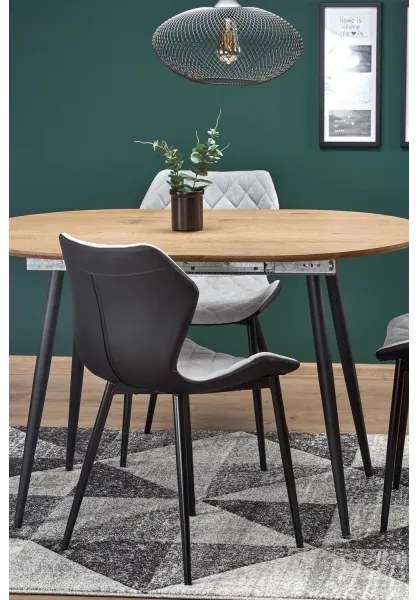 Masă de dining BALNOR, stejar/negru