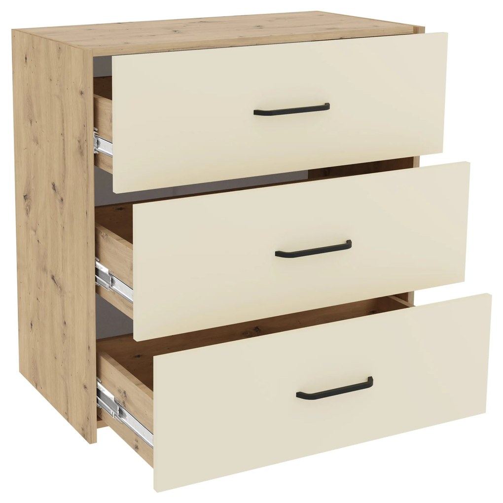 Set dormitor Malmo V8, Pat 200 x 160 cm, Stejar Artisan/Argila