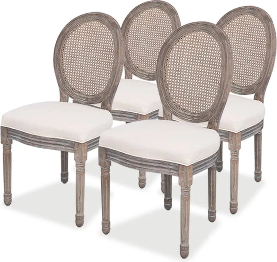 vidaXL Scaune de bucătărie, 4 buc., material textil