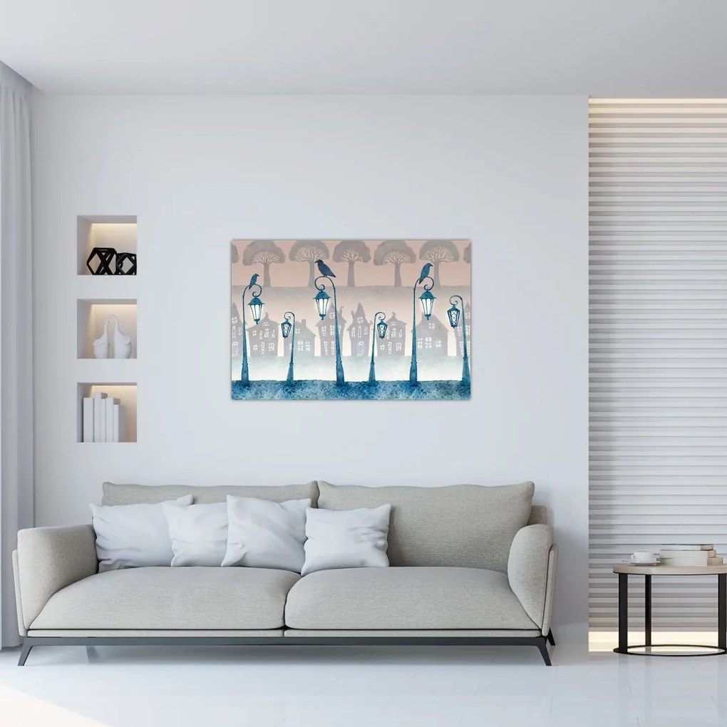 Tablou - Corbii păzind orașul (90x60 cm)