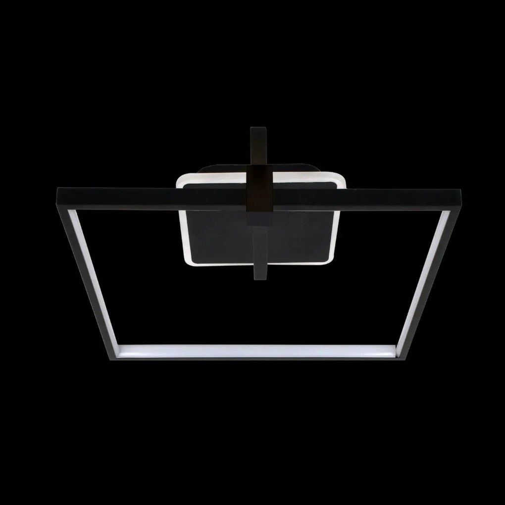 Lustra LED Cu Telecomanda, 3 Tipuri De Lumina, 55W, Negru