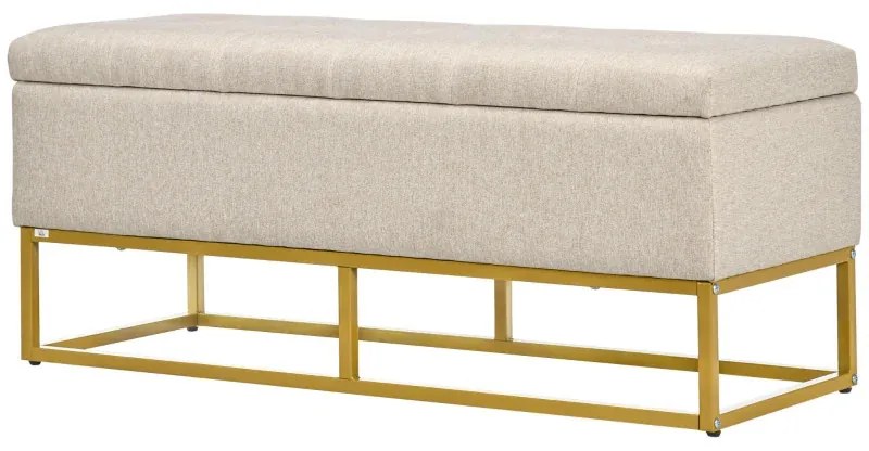 BAC4 - Bancuta 110 cm, divan, bancheta, banca living, dormitor, hol, lada depozitare - Crem