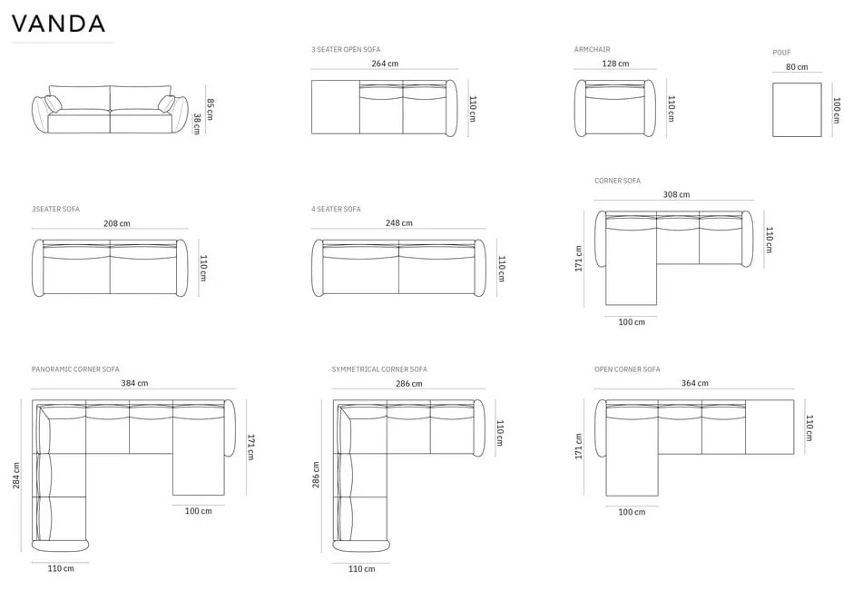 Fotoliu gri Vanda – Mazzini Sofas