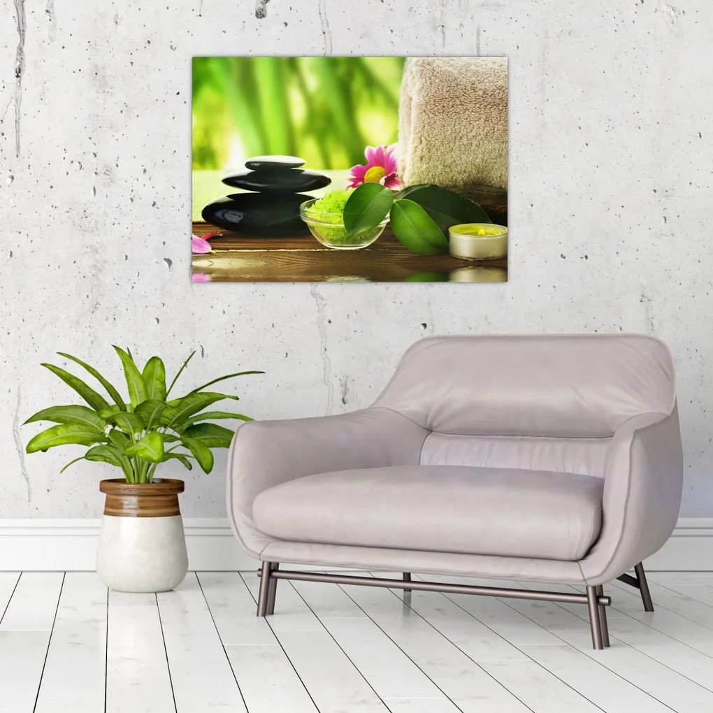 Tablou pe sticlă cu unelte pentru masaj (70x50 cm)