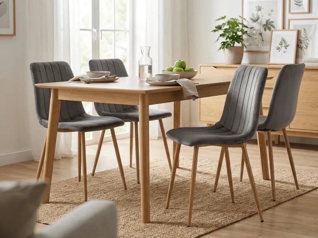 Scaun din catifea Lava grafit gri inchis