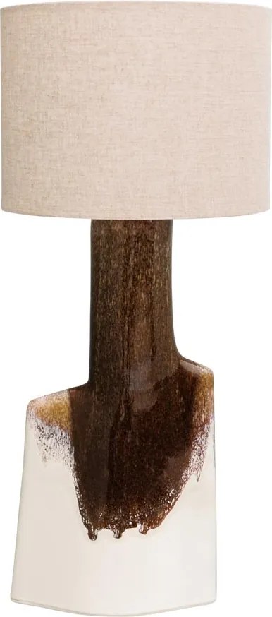 Lampa de masa din ceramica, cu abajur din in, Ecume des Roches