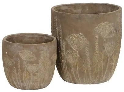 Ghiveci din ciment, Country Brown, maro, 17x17 cm