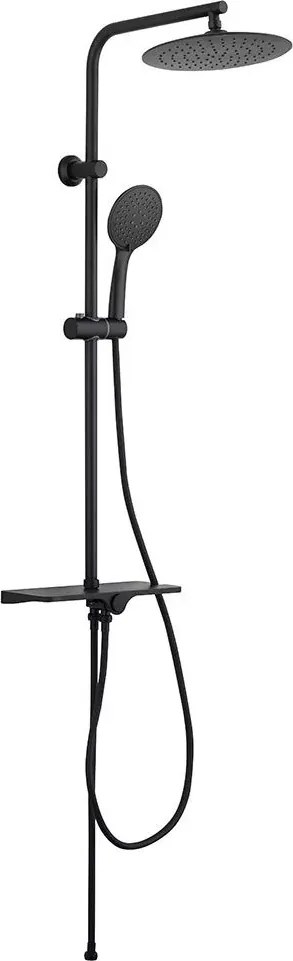 Coloana de dus negru mat Invena Musta Basic fara baterie