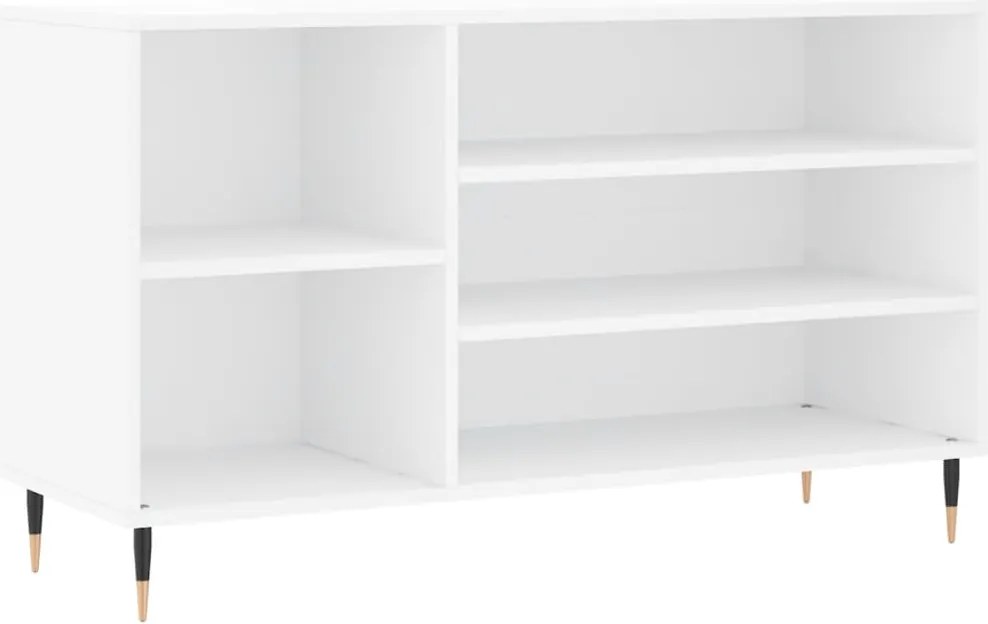 vidaXL Pantofar, alb extralucios, 102x36x60 cm, lemn compozit