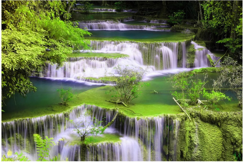 Tablou - Cascada Huay Mae Khamin, Kanchanaburi, Thailanda (90x60 cm)