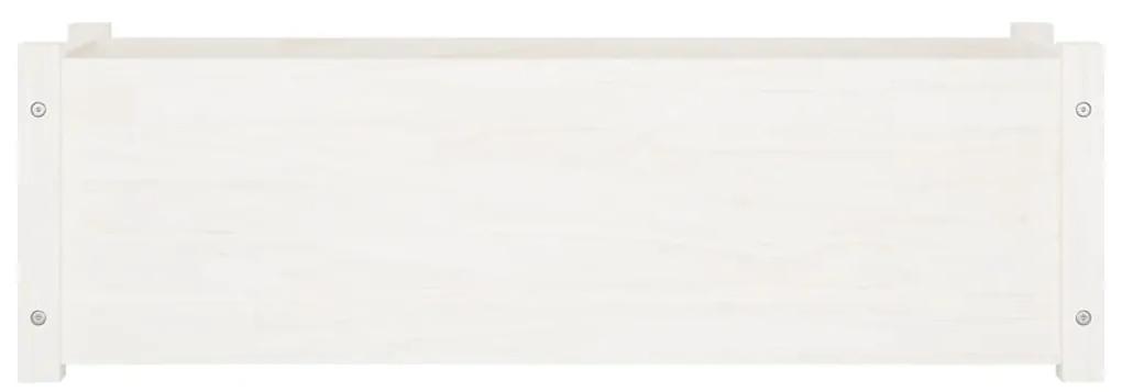 Jardiniera de gradina, alb, 100x31x31cm, lemn masiv de pin 1, Alb