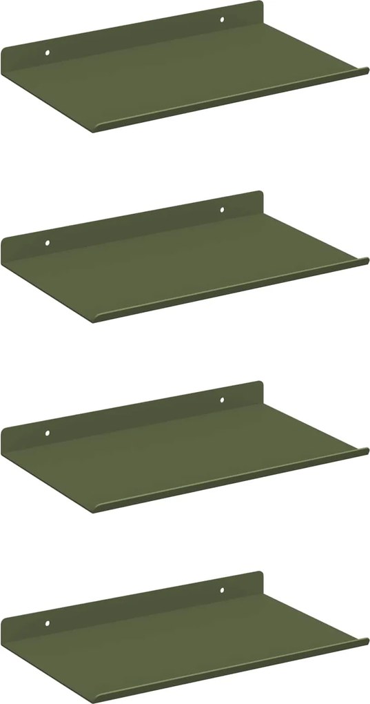 vidaXL Raft suspendat 4 pcs Verde măsliniu 30 x 18 x 2,5 cm Oțel