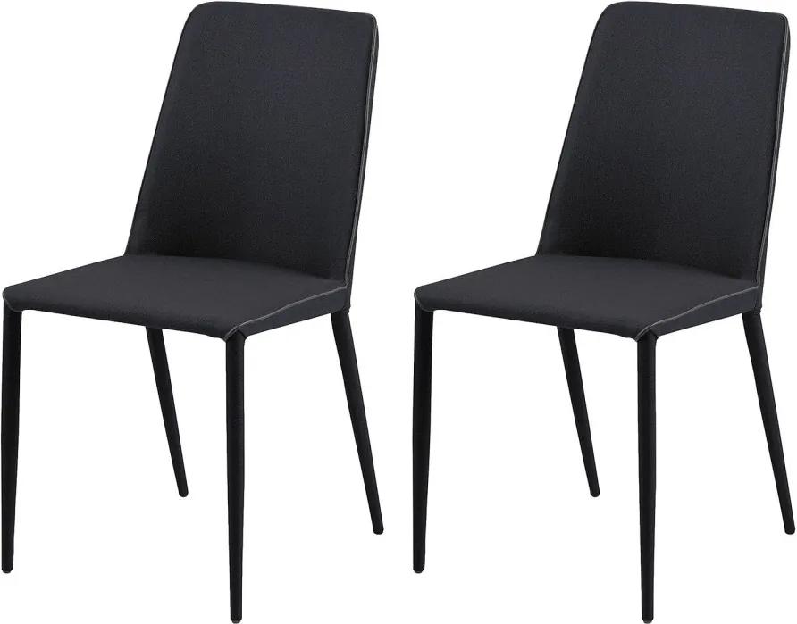 Set de 2 scaune Maredale tesatura/metal, gri antracit, 47 x 87 x 57 cm