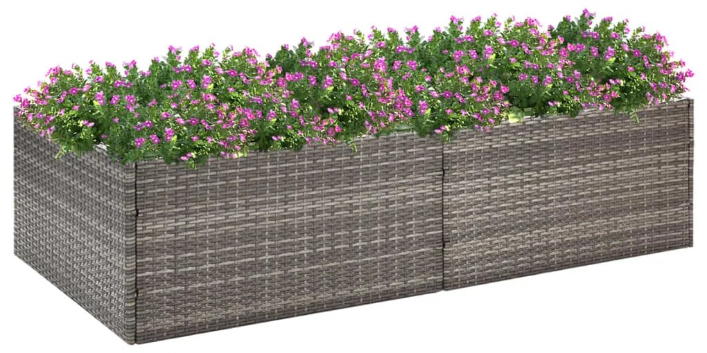 vidaXL Jardinieră de grădină, gri, 157x80x40 cm, poliratan