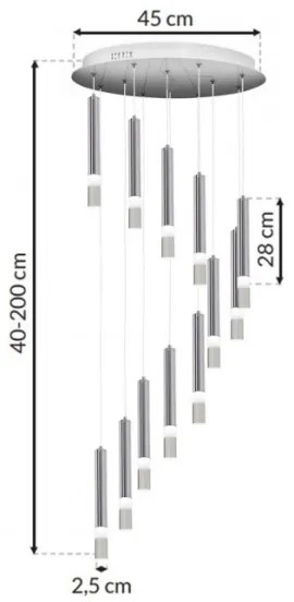 Candelabru pe sfoară ICE 12xLED/1W/230V