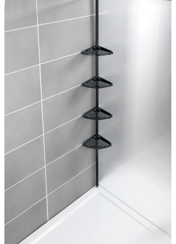 Raft pentru baie negru de colț telescopic Opal – Allstar