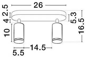 Plafoniera cu 2 Spoturi directionabile protectie IP44, MAO, NVL-9011417