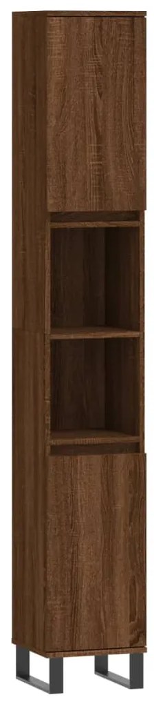 831547 vidaXL Dulap de baie, stejar maro, 30x30x190 cm, lemn prelucrat