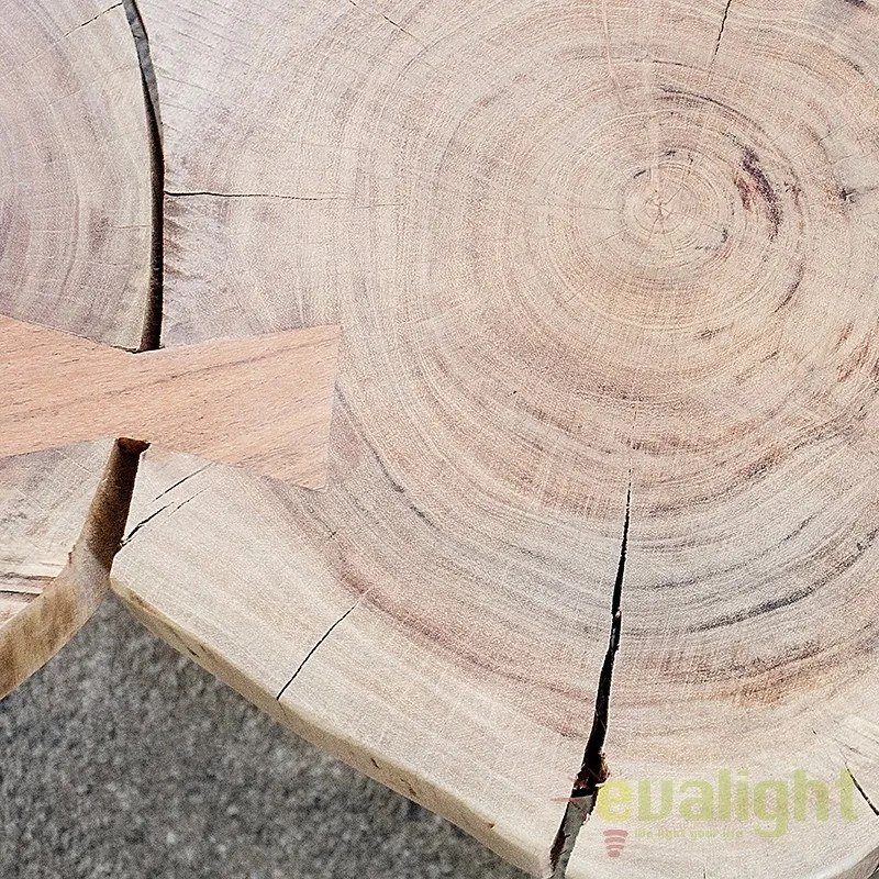 Masuta living cu blat lemn de salcam, Goa II 115cm A-36708 VC