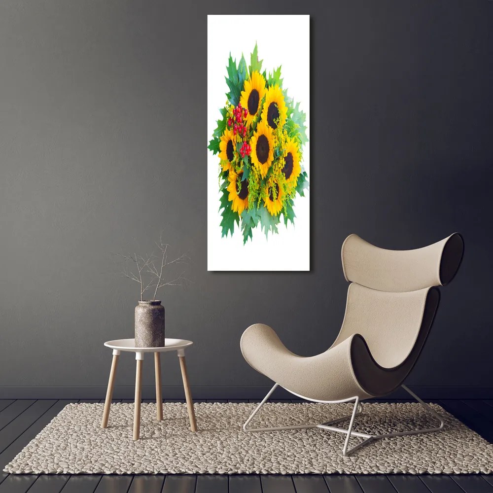Tablou Printat Pe Sticlă Buchet de floarea-soarelui