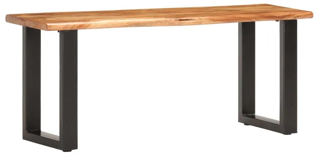 Banca margini naturale, 110 cm, lemn masiv de acacia si otel 110 cm