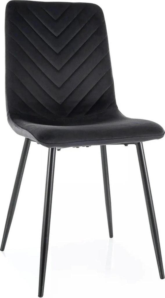 Scaun DAREN, negru - Bluvel 19, stofa catifelata/metal, 45x39x91 cm
