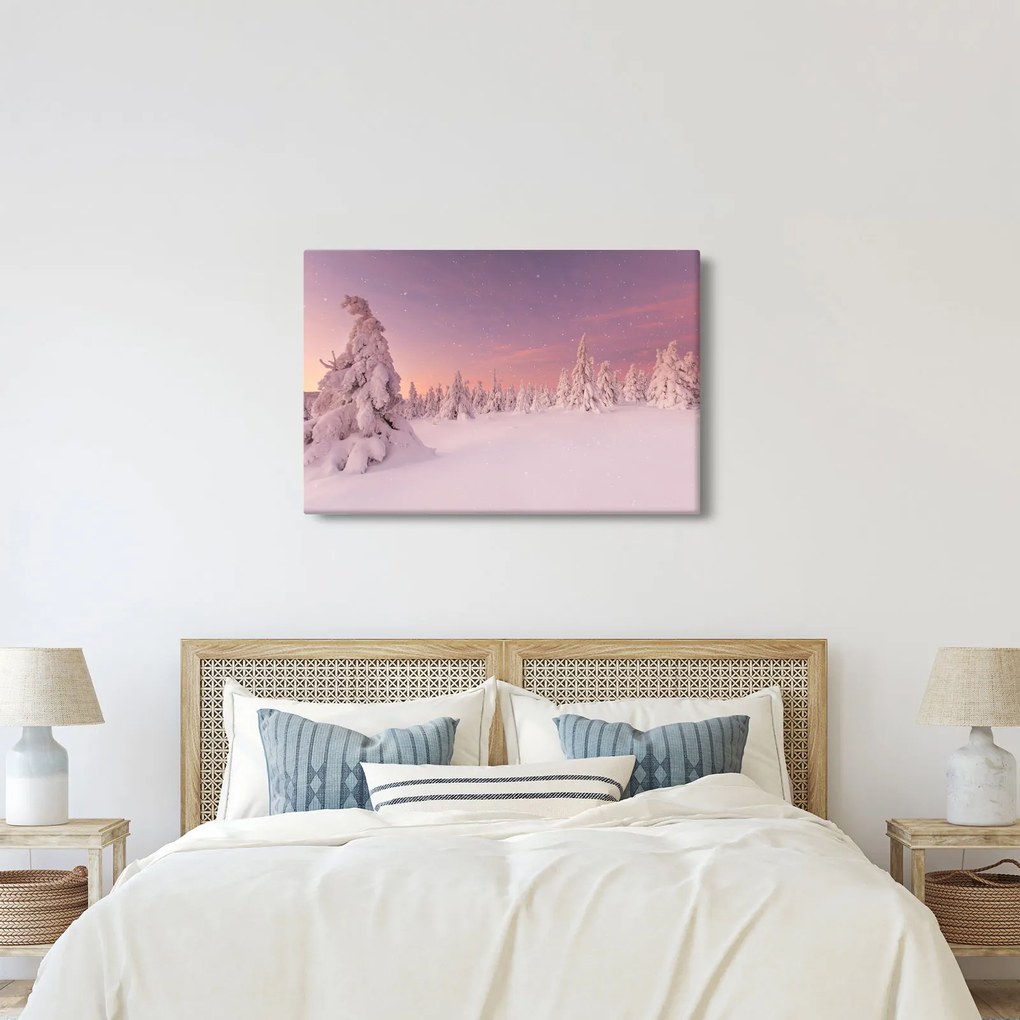 Tablou - Copaci sub așternut de zăpadă (90x60 cm)