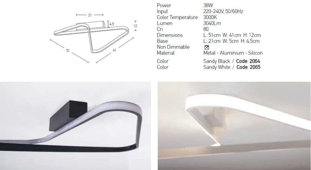 Plafoniera LED design modern geometric Erick negru