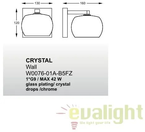 Aplica de perete LUX Crystal W0076-01A-B5FZ