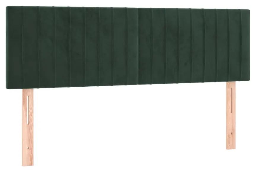 346253 vidaXL Tăblii de pat, 2 buc., verde închis, 72x5x78/88 cm, catifea