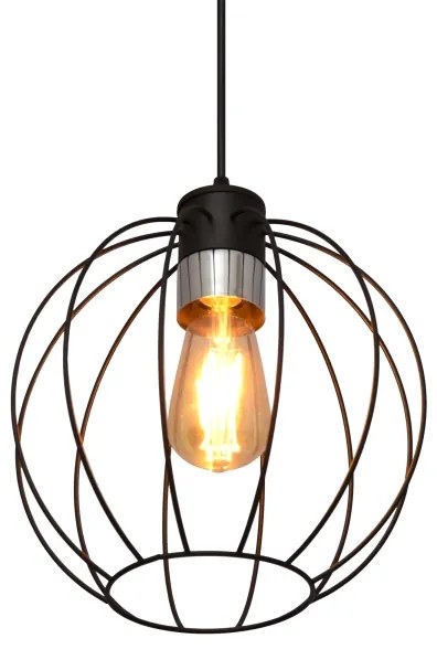 Lustră pe cablu STARLIGHT 1xE27/15W/230V neagră/argintie