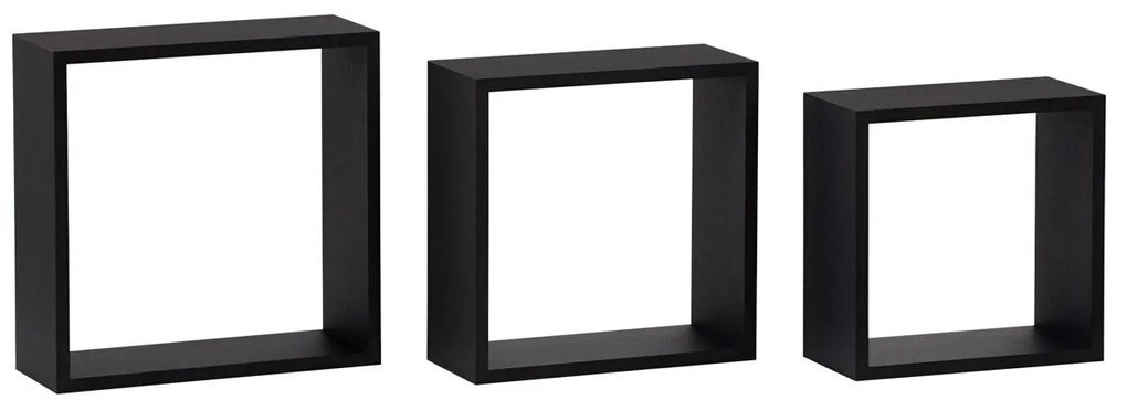 Set 3 rafturi de perete Parto (negru mat). 1121153