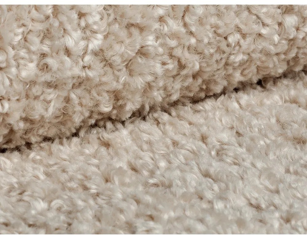 Taburet maro deschis cu tapițerie din țesătură bouclé Dia – Micadoni