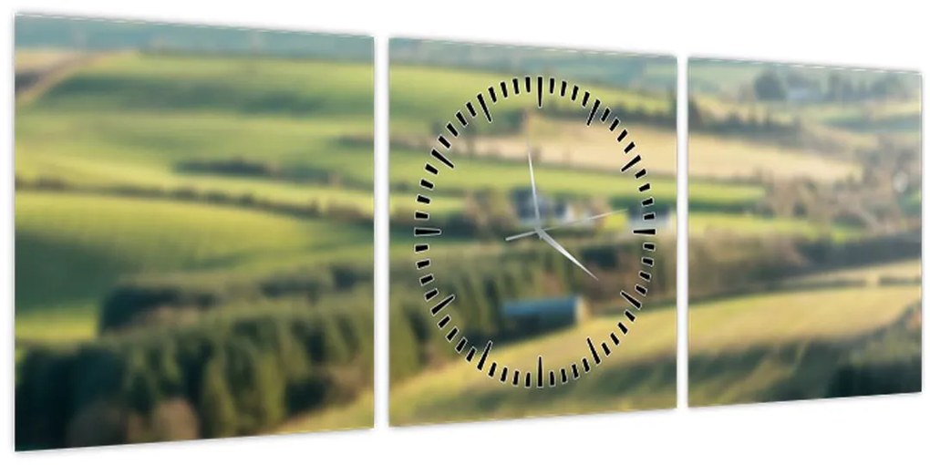 Tablou - Priveliște peisaj (cu ceas) (90x30 cm)