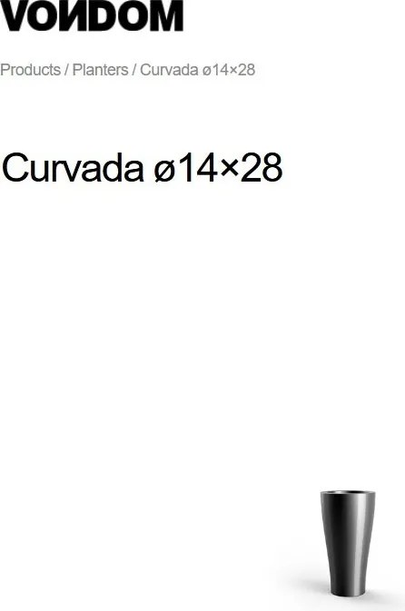 Ghiveci plante design decorativ modern interior / exterior CURVADA mini 14x28cm